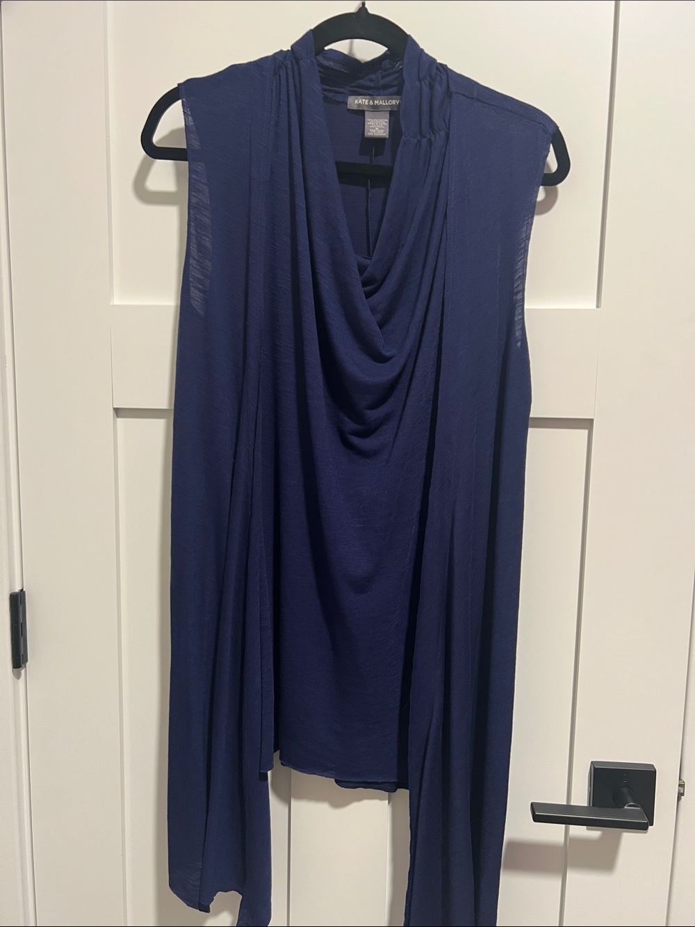 Kate & Mallory Navy Blue Draped Sleeveless Top